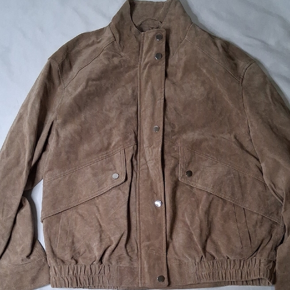 Zara Women's Brown Leather Jacket - Picture 2 of 7